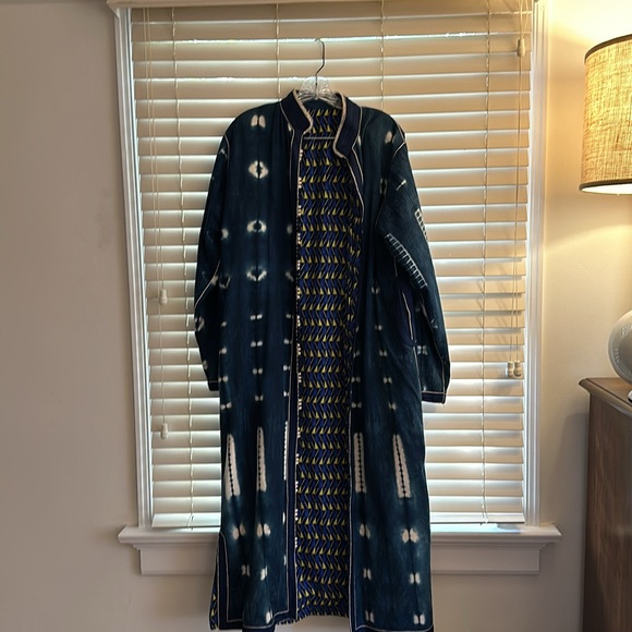 Dark blue indigo cloth long jacket from Marrakech. - Picture 7 of 13
